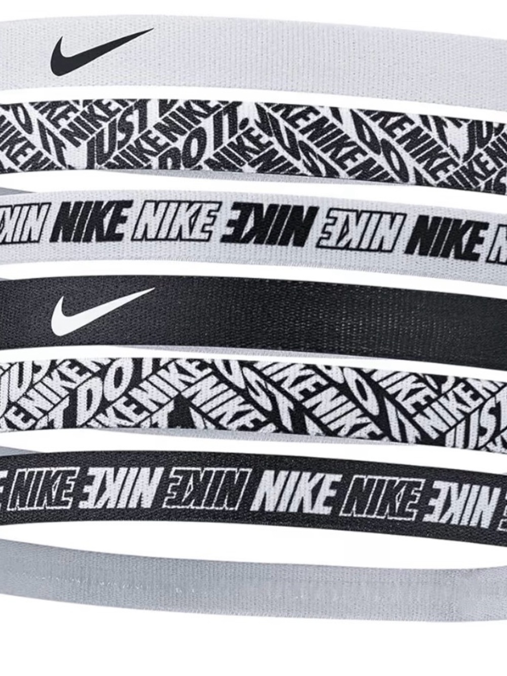 Nike Black and White Logo Elastic Headbands - Assorted Prints